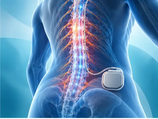 Illustration of a spinal cord stimulation system (example image)